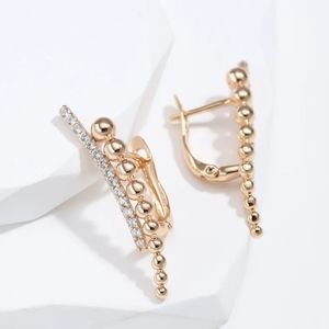 24k Gold and white diamond pave earrings